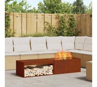 vidaXL Tazón de fuego Oxidado 160 x 45 x 35 cm Acero autopatinable