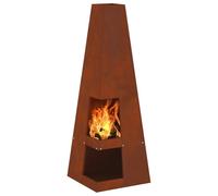 vidaXL Hoguera estufa portátil en cono 35x35x100 cm Acero al carbono Marrón resistente al clima