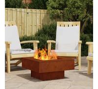 vidaXL Tazón de fuego Oxidado 60 x 60 x 30 cm Acero autopatinable