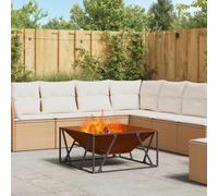 vidaXL Tazón de fuego Oxidado 80 x 80 x 40 cm Acero autopatinable