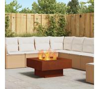 vidaXL Tazón de fuego Oxidado 80 x 80 x 40 cm Acero autopatinable