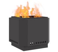 vidaXL Tazón de Fuego sin Humo Negro Acero Laminado en frío | Hecho con materiales resistentes, Se ve elegante, ideal para espacios modernos, Aguanta altas temperaturas