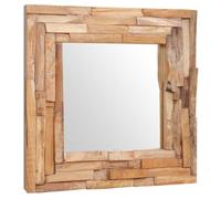 vidaXL Espejo decorativo Teca 60x60 cm Cuadrado Madera de pared para entrada