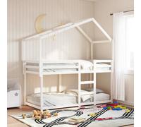 vidaXL Techo de Cama Infantil Madera Maciza Blanco 213x95,5x144,5 cm, Techo de la Cama, Techo Inclinado de la Cama, Techo de la Cama de los niños
