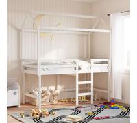 vidaXL Techo de cama infantil madera maciza blanco 217x95,5x159 cm
