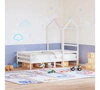 vidaXL Techo de cama infantil madera maciza pino blanco 98x70x176,5 cm