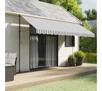 vidaXL Tela cenefa de toldo de repuesto rayas antracita blanca 450 cm