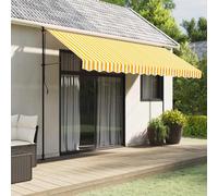 vidaXL Tela de cenefa de toldo de repuesto rayas amarillo&blanco 400cm