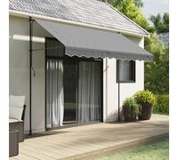 vidaXL Tela de cenefa de toldo de repuesto rayas gris antracita 280x20 cm