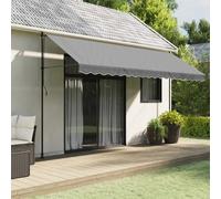 vidaXL Tela de cenefa de toldo de repuesto rayas gris antracita 430x20 cm