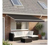 vidaXL Tela de cenefa de toldo de repuesto rayas gris antracita 450 cm