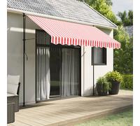 vidaXL Tela de cenefa de toldo de repuesto rayas rojo y blanco 300 cm