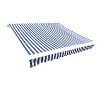 vidaXL Tela de repuesto para toldo azul y blanco 330x245 cm poliéster