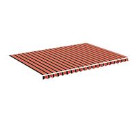 vidaXL Tela de Repuesto para Toldo Parte Superior Dosel Lona Recambio Jardín Patio Terraza Balcón Parasol Refugio Impermeable Naranja y Marrón 5x3,5 m
