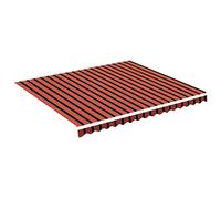 vidaXL Tela de Repuesto para Toldo Parte Superior Recambio Lona Refugio Dosel Jardín Patio Terraza Balcón Exterior Naranja y Marrón 4x3,5 m