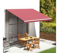 vidaXL Tela de repuesto para toldo rojo burdeos 380x295 cm poliéster