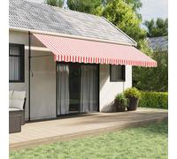 vidaXL Tela de repuesto para toldo rojo y blanco 480x295 cm poliéster