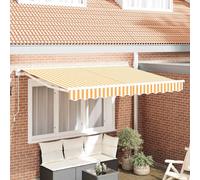 vidaXL Tela de Repuesto para Toldos Amarillo y blanco 330 x 195 cm