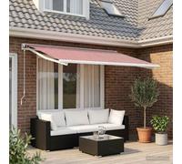 vidaXL Tela de Repuesto para Toldos Rojo y blanco 300 x 250 cm