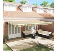 vidaXL Tela de Repuesto para Toldos Verde y amarillo 580 x 295 cm