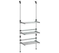 vidaXL Tendedero de 3 Niveles Torre Vertical con Ruedas Plegable Soporte para Tender Ropa Poco Espacio Familias Movimiento de Aluminio