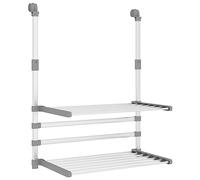vidaXL Tendedero para balcón de aluminio 54x25x42 cm, colgador para puerta
