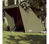 vidaXL Tienda campaña familiar tipi 6 personas impermeable verde oliva