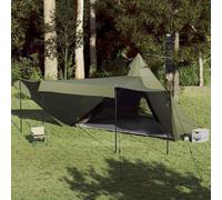vidaXL Tienda campaña familiar tipi 8 personas impermeable verde oliva