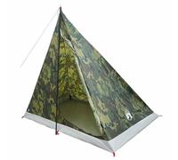 vidaXL Tienda de campaña de trekking camuflaje para 2 personas, económica, tienda portátil, techo de viaje compacto, equipo de camping fiable, equipo de exterior robusto