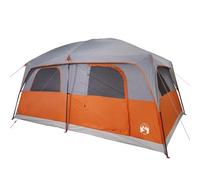 vidaXL Tienda de campaña Familiar 8 personas Impermeable Gris Naranja