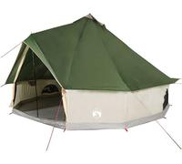 vidaXL Tienda de campaña familiar para 10 personas, color verde, impermeable