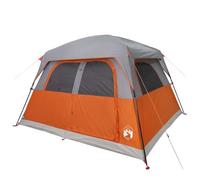 vidaXL Tienda de Campaña Familiar para 6 Personas Impermeable, Toldo Portátil de Senderismo, Refugio de Camping, Carpa de Exterior, Naranja
