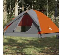 vidaXL Tienda de campaña iglú para 3 personas impermeable naranja