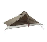vidaXL Tienda de campaña para 2 personas, color marrón y gris, moderna, ligera, refugio portátil, equipo compacto para camping, resistente al clima, fácil de montar