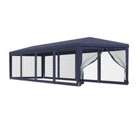 vidaXL: Tienda de campaña para fiestas con 10 paneles laterales de malla, color azul, 3x12 metros, fabricada en HDPE