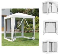 vidaXL Tienda de campaña para fiestas con 4 paneles de malla laterales, 2 x 2 metros, color blanco - Toldos y tiendas de campaña para fiestas