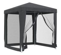 vidaXL: Tienda de campaña para fiestas con 4 paneles laterales de malla, color antracita, 2x2 metros, fabricada en HDPE