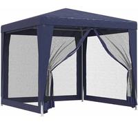 vidaXL: Tienda de campaña para fiestas con 4 paneles laterales de malla, color azul, 2,5 x 2,5 metros, fabricada en HDPE