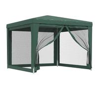 vidaXL: Tienda de campaña para fiestas con 4 paneles laterales de malla, color verde, 3x3 metros, fabricada en HDPE