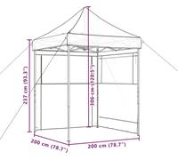 vidaXL Tienda de campaña plegable tipo pop-up con 2 paneles laterales, color naranja
