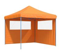 vidaXL Tienda de campaña plegable tipo pop-up con 2 paneles laterales, color naranja