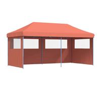 vidaXL Tienda de campaña plegable tipo pop-up con 3 paneles laterales, color terracota