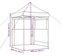 vidaXL: Tienda de campaña plegable tipo pop-up para fiestas, con 2 paneles laterales, color burdeos