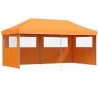 vidaXL Tienda de campaña plegable tipo pop-up para fiestas, con 3 paneles laterales, color naranja