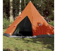 vidaXL Tienda de Campaña Tipi para 4 Personas Impermeable, Toldo Portátil de Senderismo, Refugio de Camping, Carpa de Exterior, Naranja