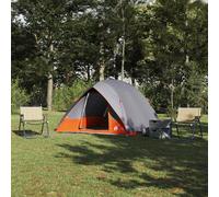 vidaXL Tienda de camping Gris y naranja 275 x 230 x 140 cm tafetán