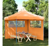 vidaXL Tienda de Fiesta Plegable Pop-Up 2 Paredes Laterales Naranja, Tienda, Tienda de jardín, cenador de Camping, toldo cenador, cenador toldo