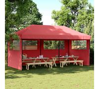 vidaXL Tienda de fiesta plegable Pop-Up 3 paredes laterales burdeos