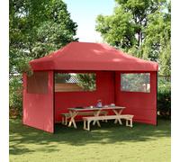 vidaXL Tienda de fiesta plegable Pop-Up 3 paredes laterales burdeos