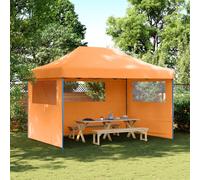 vidaXL Tienda de fiesta plegable Pop-Up 3 paredes laterales naranja